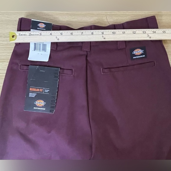 Dickies Men's Chinos in Deep Burgundy - Picture 8 of 10